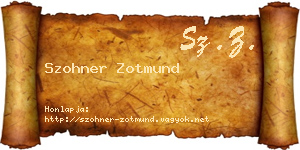 Szohner Zotmund névjegykártya